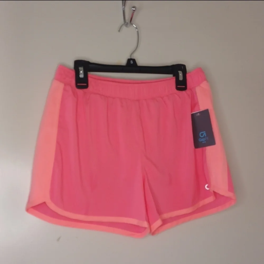 Nwot Gap Outlet Girls Athletic Shorts in Neon Pink With Orange Trim, sz XL